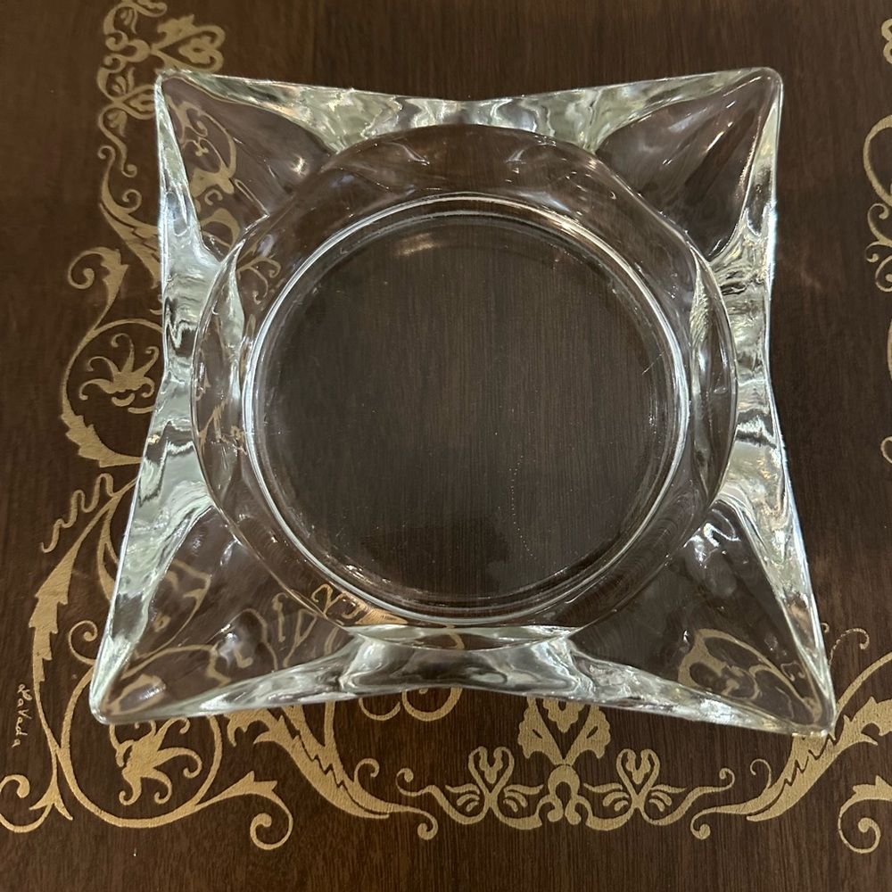 Vintage 4 Point Clear Glass Ashtray